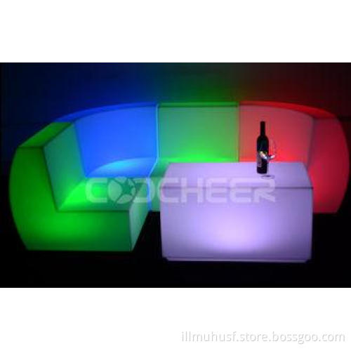 Color Changing Led Lounge Furniture Plastic PE Comfortable
